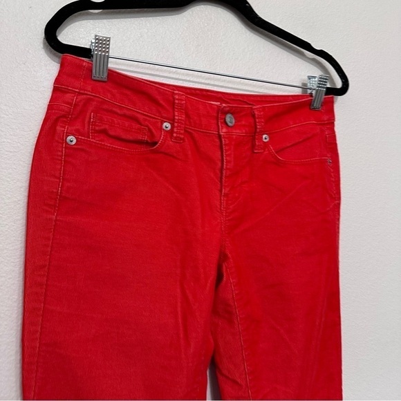Loft women’s modern straight corduroy pant orange size 25/0 mid rise - Picture 3 of 4
